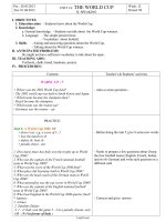 Giáo án English 10 - Unit 14: The world cup - B.Speaking - Năm học 2012-2013