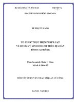 Tóm tắt Luận văn Thạc sĩ Quản lý công: Tổ chức thực hiện pháp luật về đăng ký kinh doanh trên địa bàn tỉnh Cao Bằng