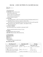 Giáo án Đại 10 tiết 67, 68: Luyện tập về dấu của tam thức bậc hai