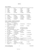 Ôn tập Tiếng Anh 11 - Test 14