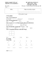 Đề khảo sát chất lượng toán 1 tháng 12