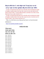 Đáp án modun 3 ngữ văn THCS cả trắc nghiệm và tự luận đầy đủ, Đáp án Mô đun 3  môn Ngữ văn Trung học cơ sở  cả tự  luận và trắc nghiệm đầy đủ chính xác 100%