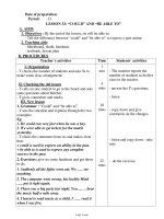 Bài soạn môn học Tiếng Anh lớp 11 - Period: 33 - Lesson 33: “could” and “be able to”