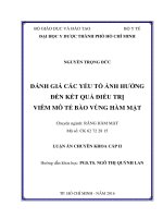 đánh giá các yếu tố ảnh hƣởng đến kết quả điều trị viêm mô tế bào vùng hàm mặt 