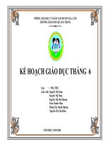 KẾ HOẠCH GIÁO DỤC THÁNG 6 NĂM HỌC 2019-2020 KHỐI NHÀ TRẺ