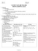 Giáo án Hình học 12 - Tiết 28: Luyện tập: Hệ tọa độ trong không gian