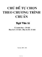 Chủ đề tự chọn theo chương trình chuẩn Ngữ văn 10 cả năm
