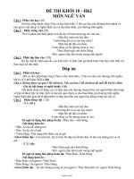 Đề thi khối 10 - Học kì I môn Ngữ Văn