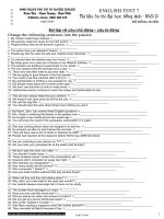 English test 7 tài liệu ôn thi đại học, tiếng Anh – Khối D