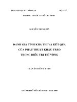 Đánh giá tính khả thi và kết quả của phẫu thuật khâu treo trong điều trị trĩ vòng 