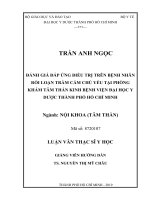 đánh giá đáp ứng điều trị trên bệnh nhân rối loạn trầm cảm chủ yếu tại phòng khám tâm thần kinh bệnh viện đại học y dược thành phố hồ chí minh 