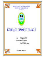 KẾ HOẠCH GIÁO DỤC THÁNG 5 NĂM HỌC 2019-2020 KHỐI MẪU GIÁO NHỠ B3