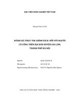 Đánh giá thực thi chính sách đối với người có công trên địa bàn huyện gia lâm, thành phố hà nội   