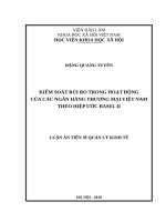 Kiểm soát rủi ro trong hoạt động của các ngân hàng thương mại Việt Nam theo Hiệp ước Basel II