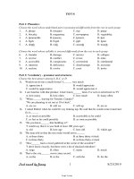 Ôn tập Tiếng Anh 11 - Test 8