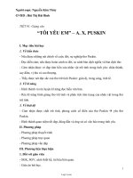 Giáo án môn Ngữ văn 11 - Tiết 91: Tôi yêu em – A. x. puskin