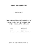 Giải pháp tăng cường quản lý nhà nước về vệ sinh an toàn thực phẩm trên địa bàn huyện đông anh, thành phố hà nội   