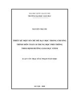 Thiết kế một số chủ đề dạy học trong chương trình môn toán 10 trung học phổ thông theo định hướng giáo dục STEM 