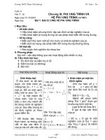 Giáo án Đại số CB 10 Bài 1: Đại cương về phương trình