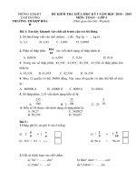 Đề kiểm tra giữa học kì I-Lớp5