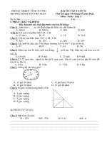 Đề ôn tập môn Toán, Tiếng Việt - Cô Hương 3C