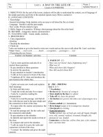 Giáo án English 10 - Unit 1: A day in the life of - Lesson 4: D.Writing - Năm học 2015-2016