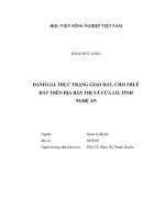 Đánh giá thực trạng giao đất, cho thuê đất trên địa bàn thị xã cửa lò, tỉnh nghệ an   