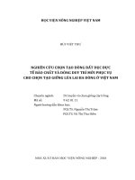 Nghiên cứu chọn tạo dòng bất dục đực tế bào chất và dòng duy trì mới phục vụ cho chọn tạo giống lúa lai ba dòng ở việt nam  luận án tiến sĩ  di truyền và chọn giống cây trồng 9 62 01 11 