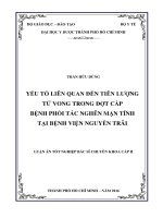 Yếu tố liên quan đến tiên lượng tử vong trong đợt cấp bệnh phổi tắc nghẽn mạn tính tại bệnh viện nguyễn trãi 