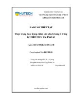 BÁO CÁO THỰC TẬP MARKETING Thực trạng hoạt động chăm sóc khách hàng ở Công ty TNHH TMDV Đại Phú Cát