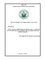 Đề tài nghiên cứu khoa học cấp cơ sở thực trạng nhiễm khuẩn bệnh viện va một số yếu tố liên quan tại bệnh viện đa khoa hồ chi minh năm 2019 
