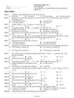 Kiểm tra học kỳ I môn: Hoá học - Lớp 10 - Mã đề: 101