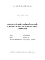 Giải pháp phát triển nguồn nhân lực chất lượng cao tại khu công nghiệp yên phong, tỉnh bắc ninh   