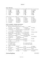 Ôn tập Tiếng Anh 11 - Test 34