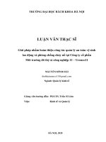 Giải pháp nhằm hoàn thiện công tác quản lý an toàn vệ sinh lao động và phòng chống cháy nổ tại công ty cổ phần môi trường đô thị và công nghiệp 11 urenco11 