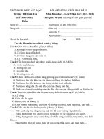 BÀI KIỂM TRA CUỐI HỌC KÌ II Môn Khoa học - Lớp 5