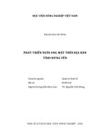 Phát triển nuôi ong mật trên địa bàn tỉnh hưng yên   