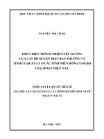 Thực hiện trách nhiệm nêu gương của cán bộ huyện diện ban thường vụ tỉnh ủy quản lý ở các tỉnh miền đông nam bộ giai đoạn hiện nay tt