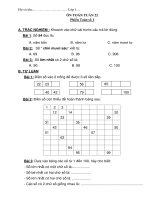 Phiếu Toán số 01 – Lớp 1 – Tuần 22 – Sách Cánh diều