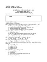 Đề kiểm tra cuối kì 1 - môn Khoa học lớp 5