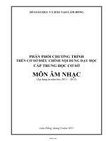 Phân phối chương trình trên cơ sở điều chỉnh nội dung dạy học cấp trung học cơ sở môn Âm nhạc (áp dụng từ năm học 2011 – 2012)