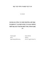 Đánh giá công tác bồi thường, hỗ trợ, tái định cư tại một số dự án giao thông trên địa bàn thành phố vinh, tỉnh nghệ an   