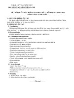 ĐỀ CƯƠNG VÀ MA TRẬN CÁC MÔN NĂM HỌC 2020-2021