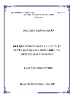kết quả sớm của dẫn lưu túi mật xuyên gan qua da trong điều trị viêm túi mật cấp do sỏi 