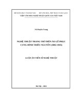 luận án tiến sĩ nghệ thuật trang trí trên áo lễ phục cung đình triều nguyễn (1802   1945)  (decorative art on nguyen dynasty’s imperial palace vestments (1802   1945)) 