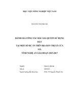Đánh giá công tác đấu giá quyền sử dụng đất tại một số dự án trên địa bàn thị xã cửa lò, tỉnh nghệ an giai đoạn 2015   2017   
