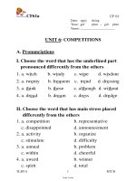 Bài soạn Tiếng Anh khối 11 - Unit 6: Competitions