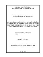 Đánh giá tiềm năng giảm thải khí nhà kính của năng lượng mới và tái tạo theo cơ chế phát triển sạch và một số đề xuất cho việc thực hiện về các dự án CDM ở việt nam 