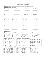 Phiếu bài tập tết môn Toán 1