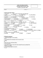 Đề kiểm tra 15 phút môn Tiếng Anh Lớp 11 - Trường THPT Nông Sơn